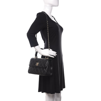 Chanel Lambskin Quilted Small Trendy CC Dual Handle Flap Bag Black 2 of 14