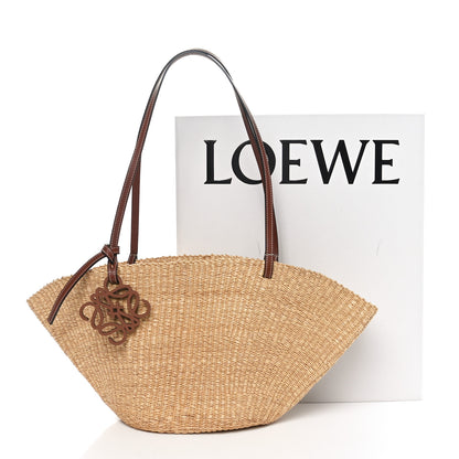 Loewe Calfskin Raffia Paulas Ibiza Small Shell Basket Tote Bag Natural Tan 9 of 9