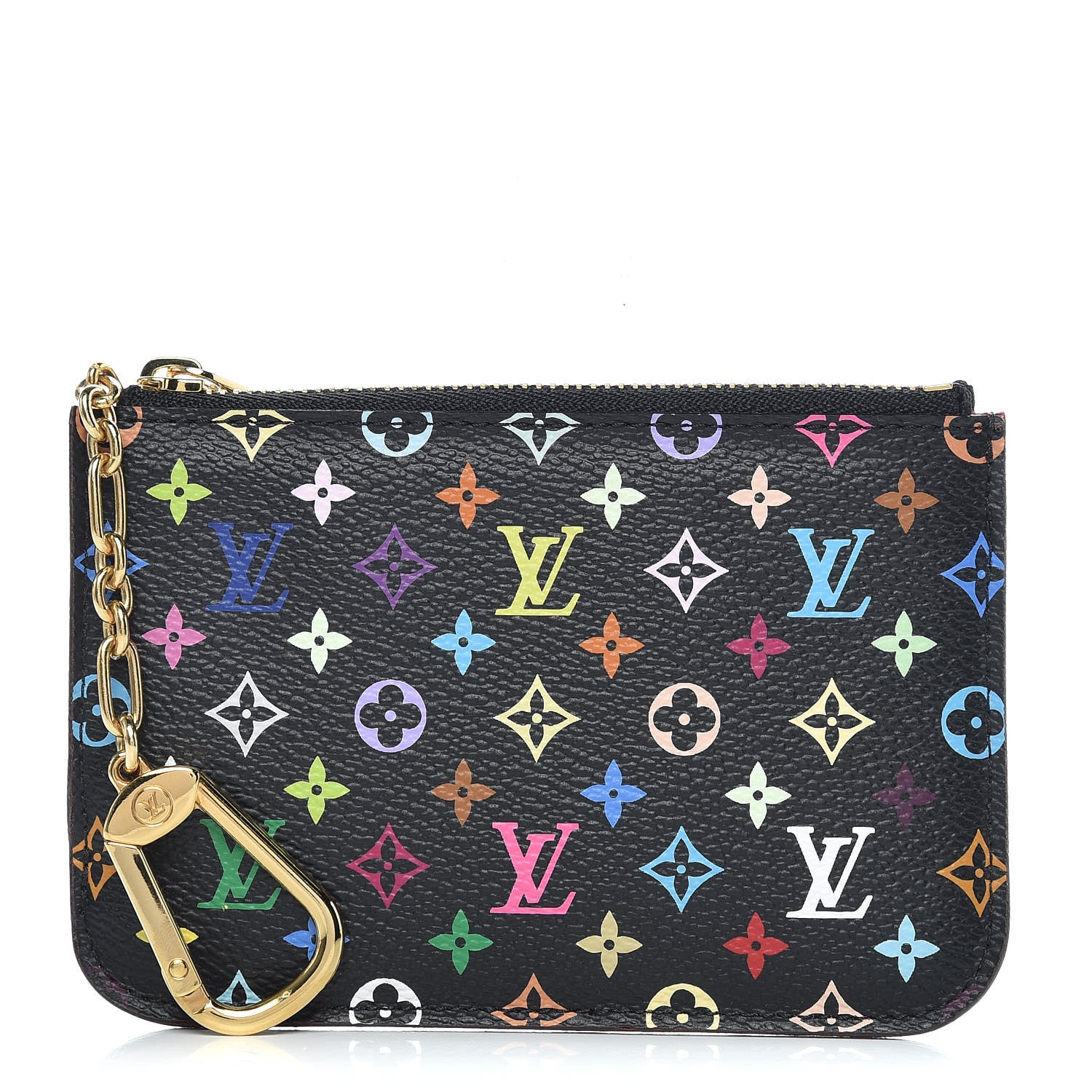 Louis Vuitton Monogram Multicolor Key Pouch Black Grenade 1 of 10