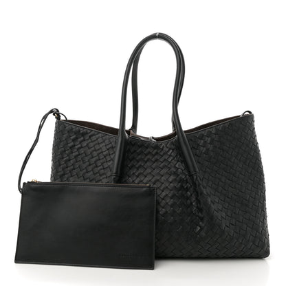 Bottega Veneta Calfskin Intrecciato Pinacoteca Reversible Tote Black Fondant 2 of 10