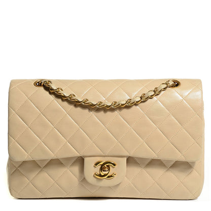Chanel Lambskin Quilted Medium Double Flap Beige 1 of 10