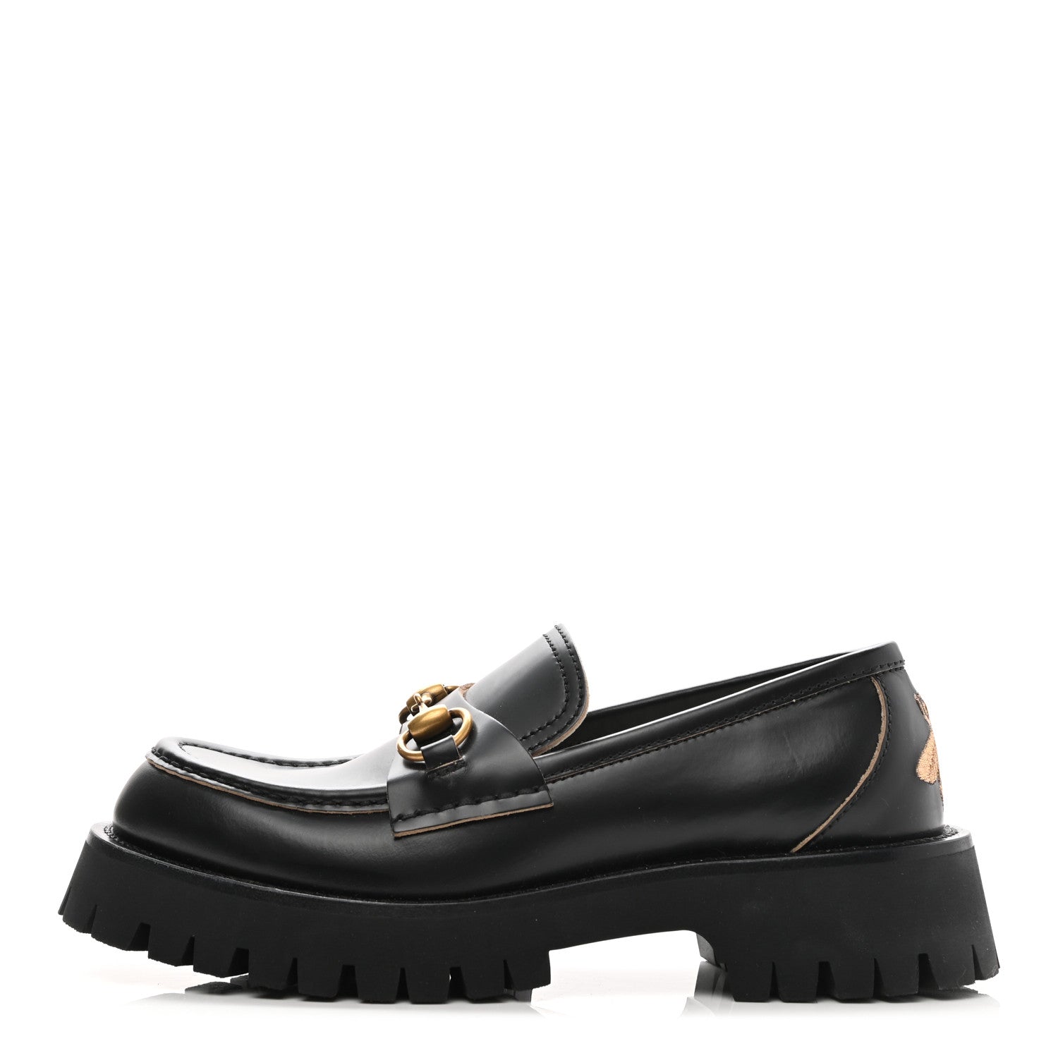 Gucci Cordovan Lux Womens Harald Horsebit 25mm Platform Loafers 37 Black 1 of 10