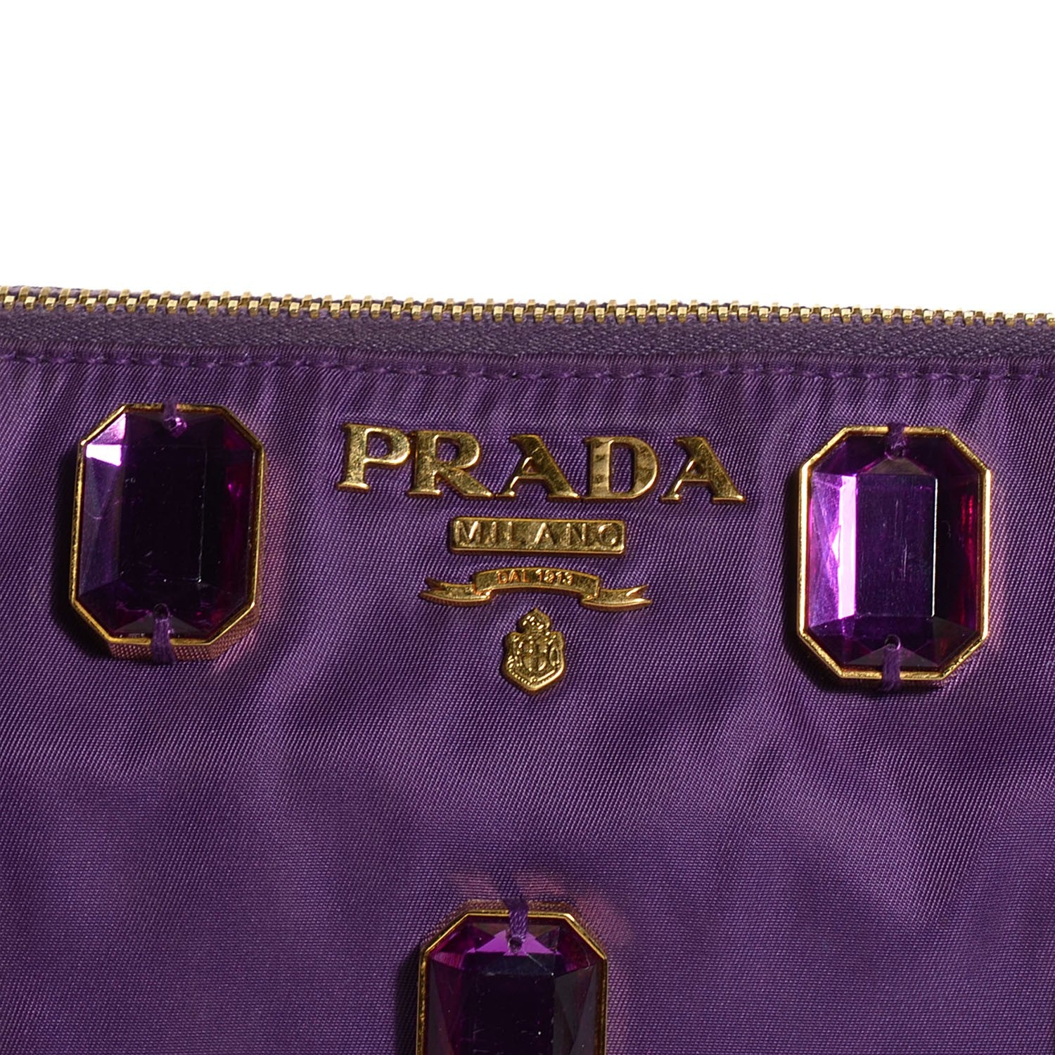 Prada Tessuto Nylon Pietre Jeweled Shoulder Bag Anemone 11 of 11