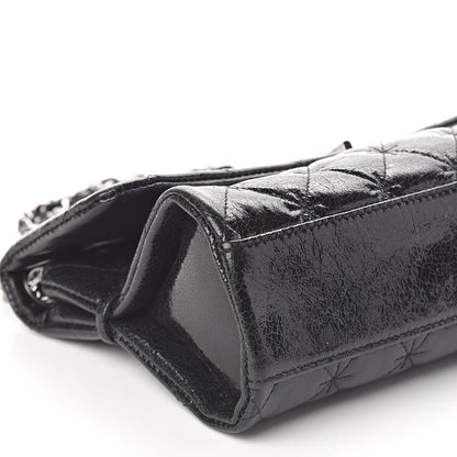 Chanel Glazed Crackled Calfskin Quilted Mademoiselle Flap Black 9 of 10