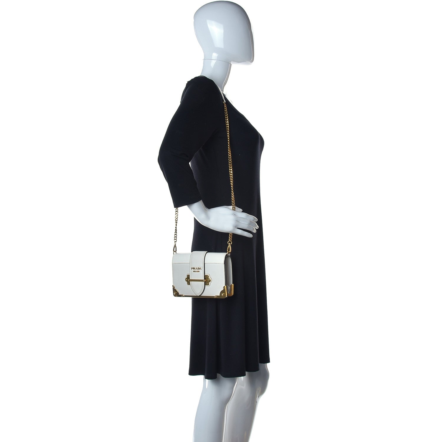 Prada City Calfskin Saffiano Cahier Bag Talco 2 of 14