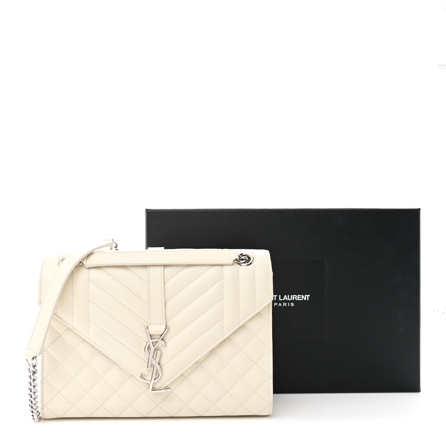 Grain De Poudre Textured Mixed Matelasse Medium Triquilt Monogram Satchel Crema Soft