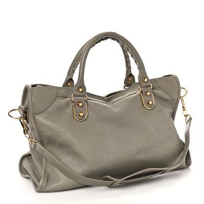 Balenciaga Chevre Gold Metallic Edge Hardware City Gris Taupe 3 of 9