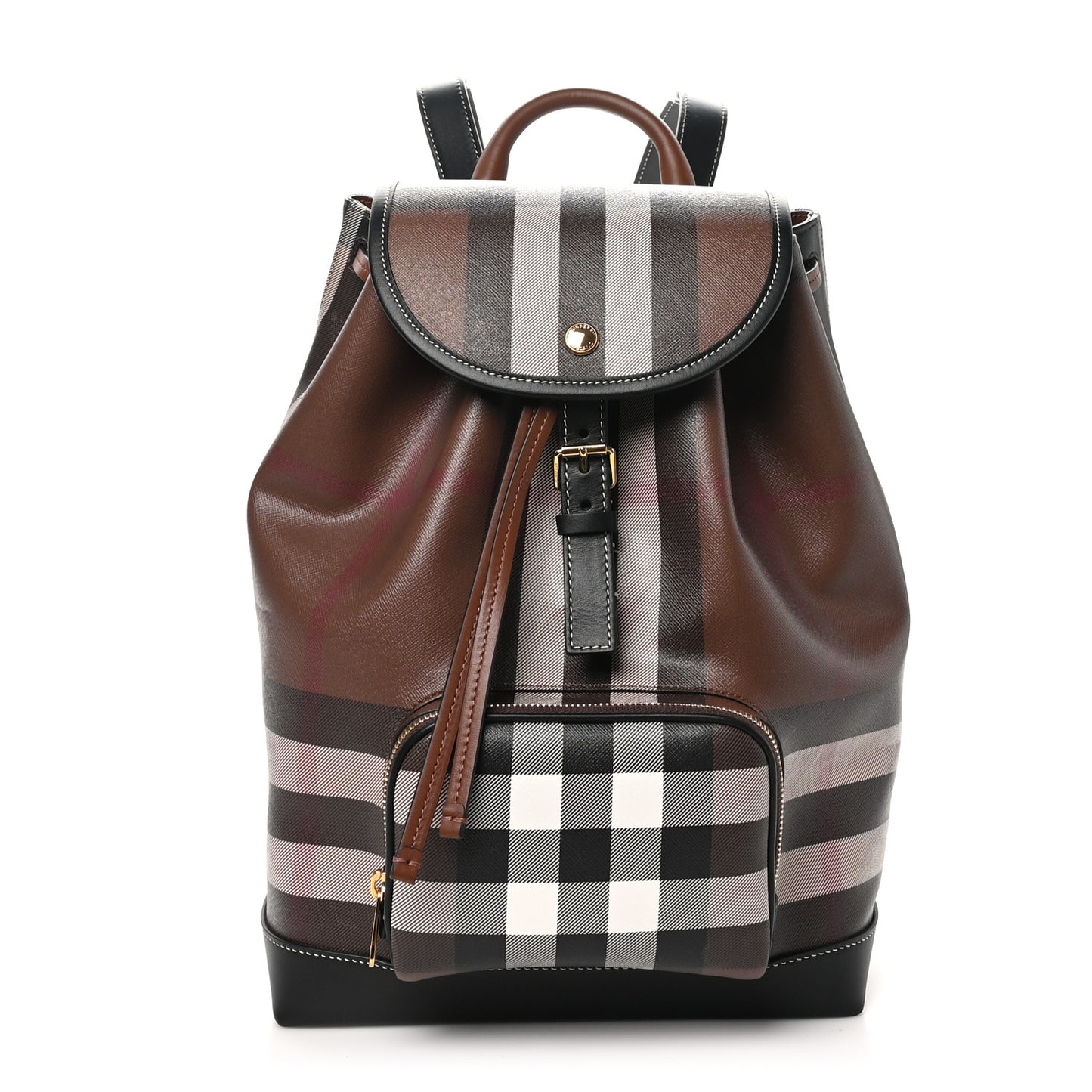 E-Canvas Check Backpack Dark Birch Brown