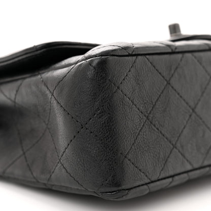 Chanel Crumpled Calfskin Quilted Mini Rectangular Flap So Black 9 of 11