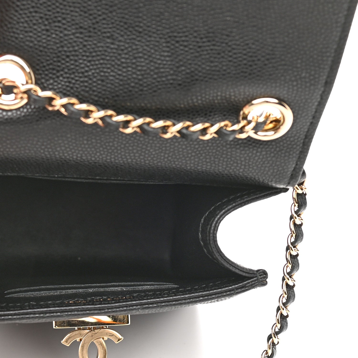 Chanel Caviar Quilted Golden Class Phone Holder Black 6 of 8