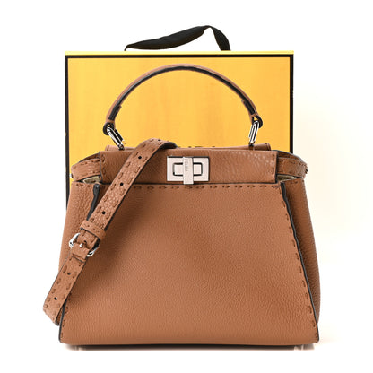 Fendi Cuoio Romano Selleria Bi-Color Mini Peekaboo Iconic Satchel Mou Milk 10 of 10