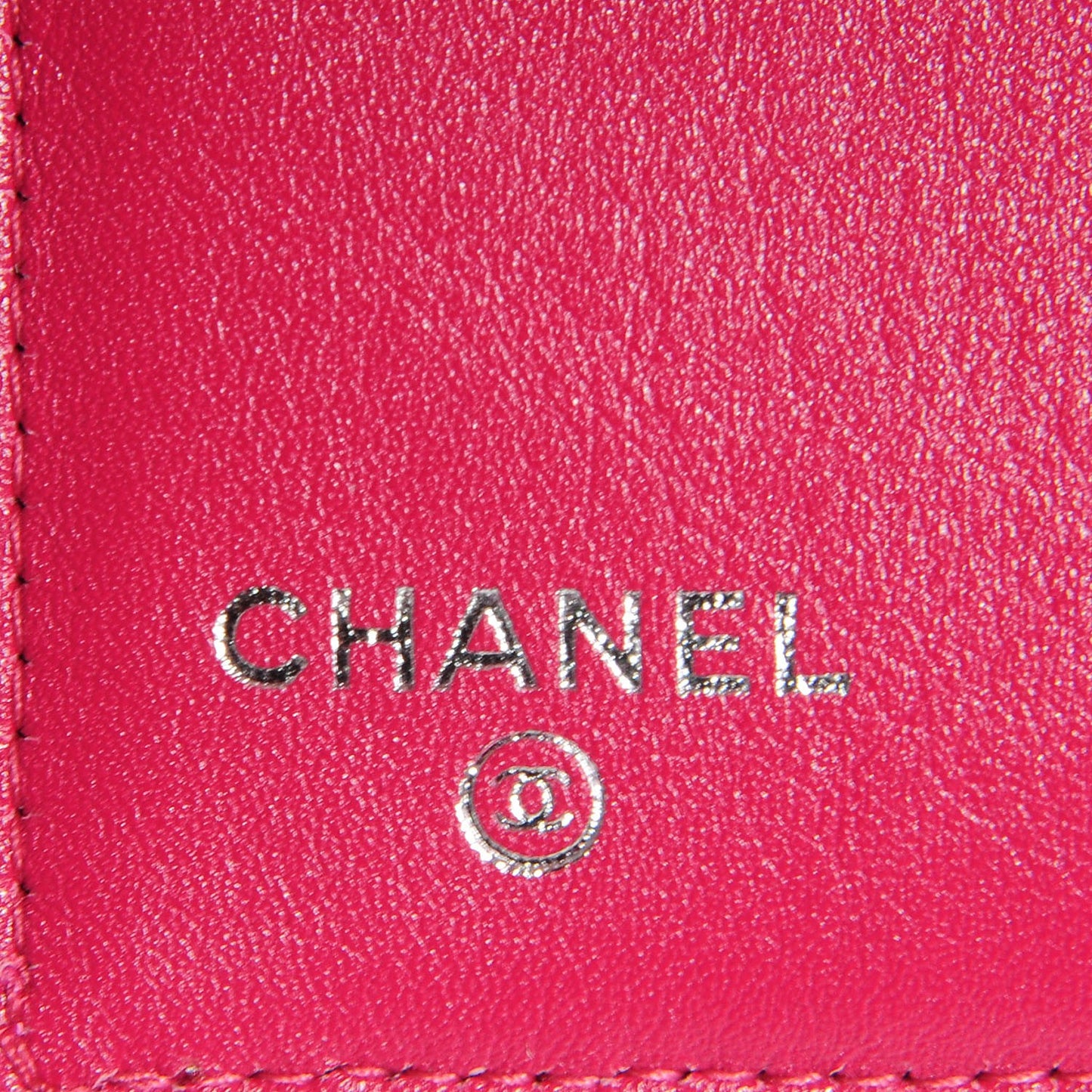 Patent Camellia Embossed French Wallet Pink