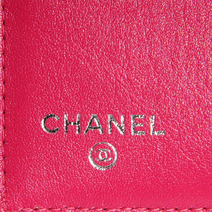 Chanel Patent Camellia Embossed French Wallet Pink 7 of 8