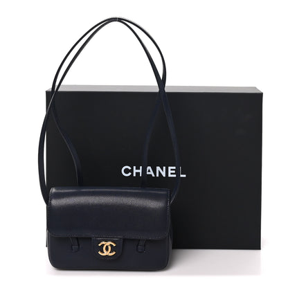 Chanel Shiny Caviar Mini Preppy Coco Shoulder Bag Dark Blue 10 of 10