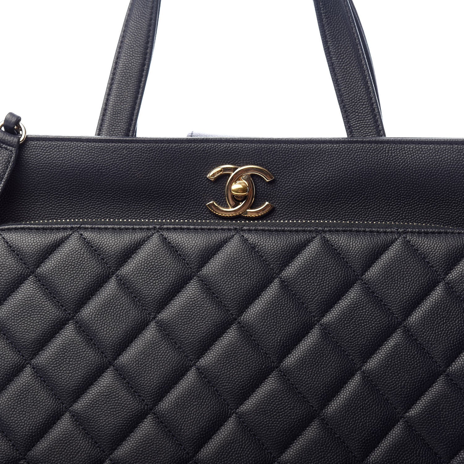 Chanel Caviar Quilted Large Business Affinity Shopping Bag Navy 9 of 9