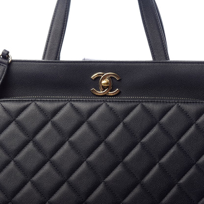 Chanel Caviar Quilted Large Business Affinity Shopping Bag Navy 9 of 9