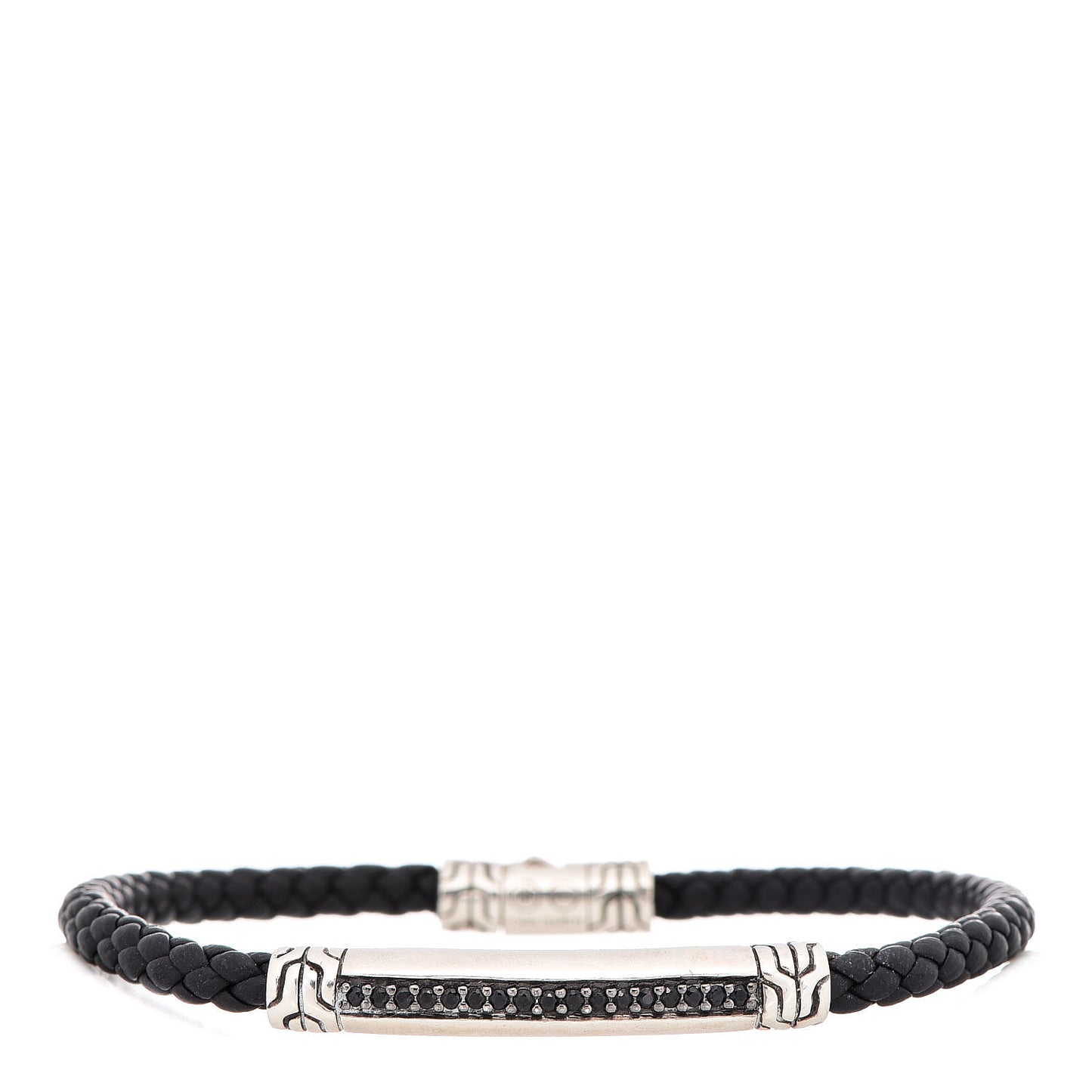 Sterling Silver Calfskin Black Sapphire 4mm Classic Chain Station Bracelet