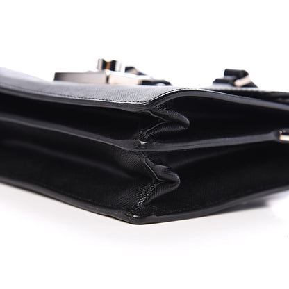 Prada Saffiano Lux Mini Sound Top Handle Crossbody Bag Black 7 of 8