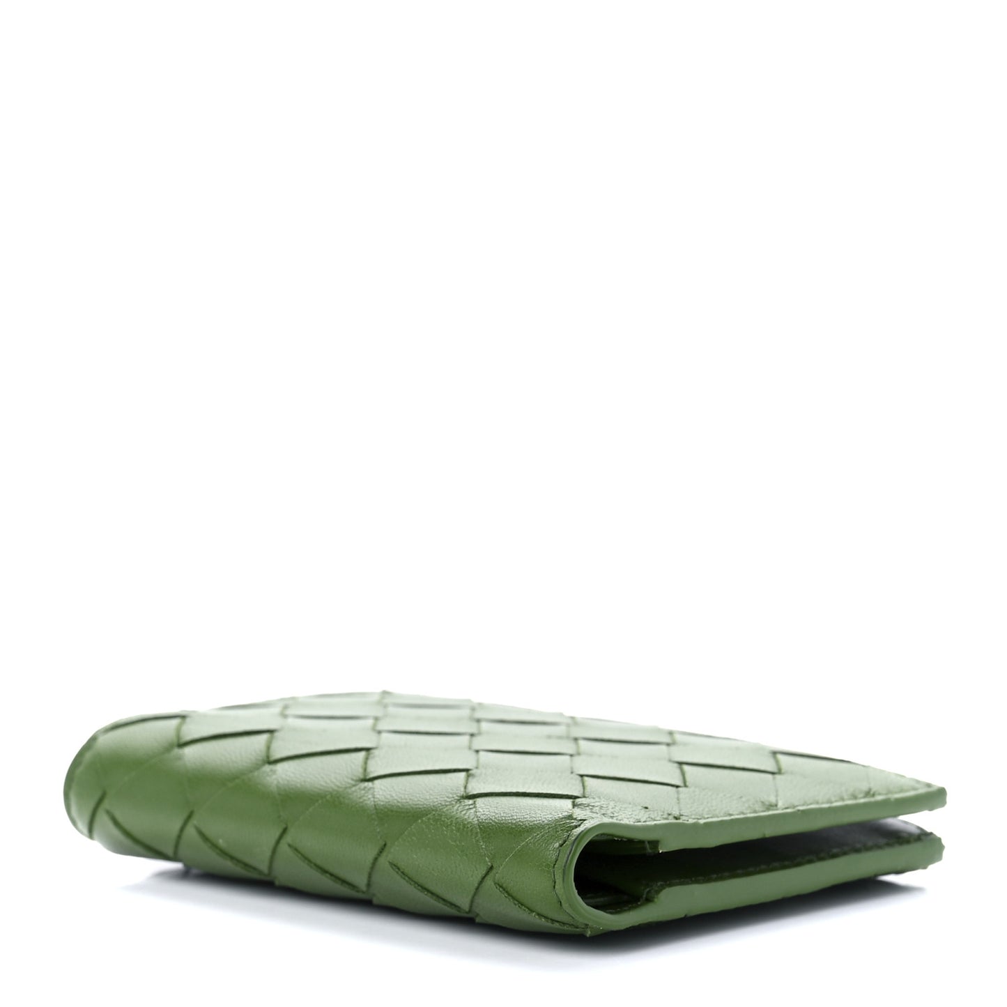 Nappa Intrecciato Card Holder Green