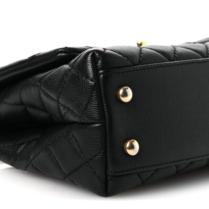Chanel Caviar Lizard Embossed Quilted Mini Coco Handle Flap Black 9 of 14