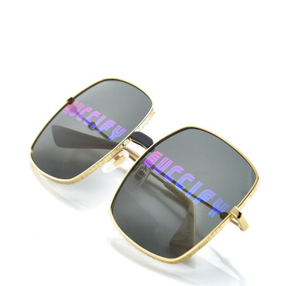 Gucci Metal Rectangular Guccify Frame Sunglasses GG0414S Gold 7 of 8