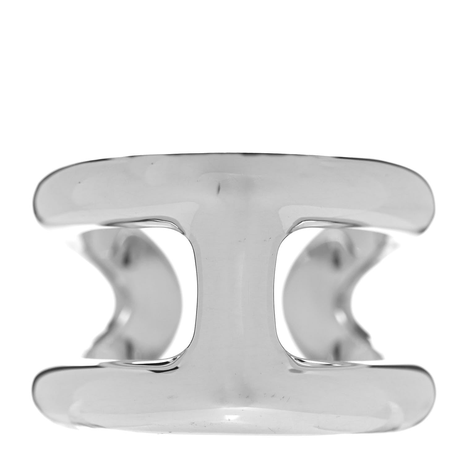 Hermes Sterling Silver PM Osmose Ring 54 6.75 1 of 5
