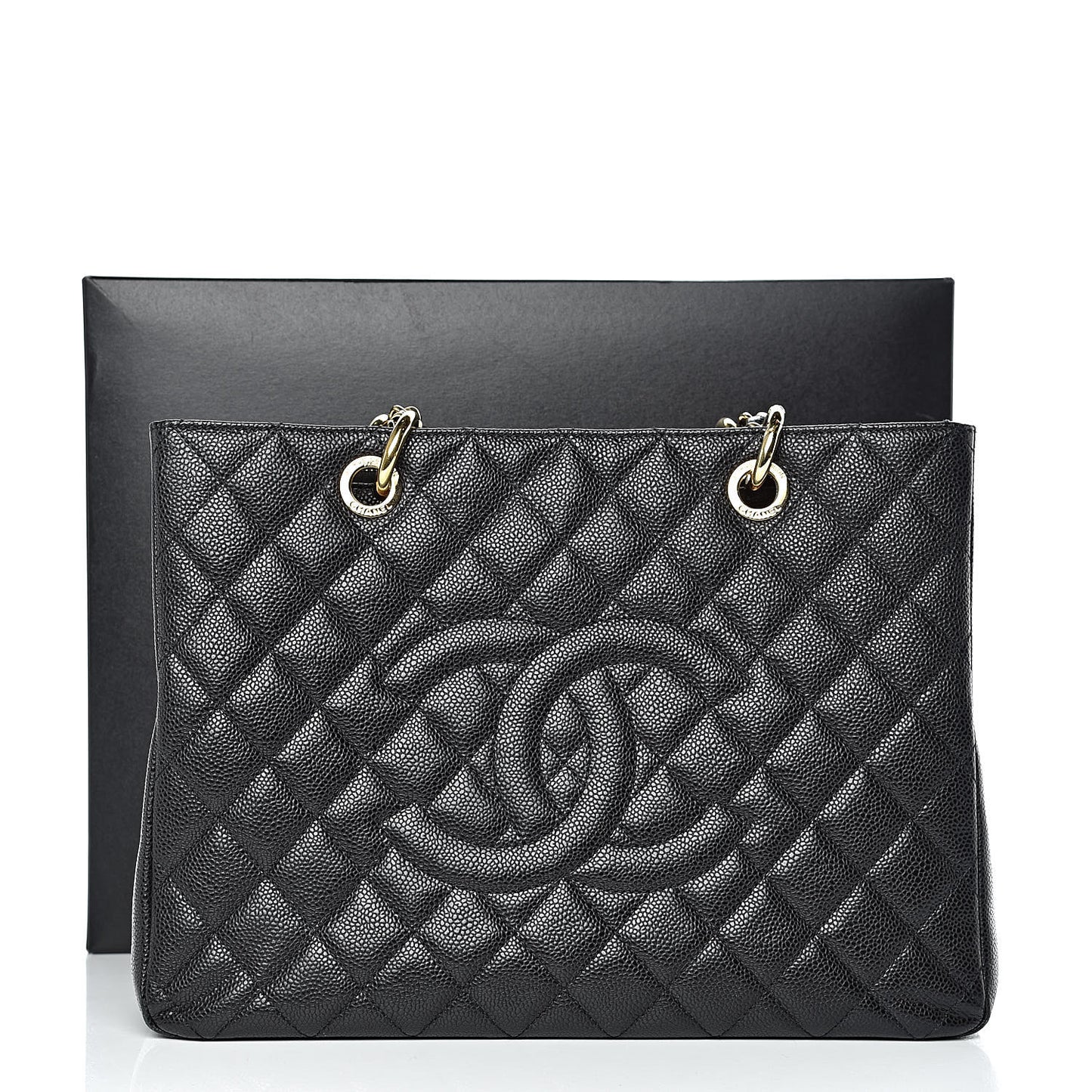 Caviar Quilted Grand Shopping Tote GST Black