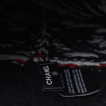Chanel Wool Shearling Sheepskin CC Beanie Hat Black Multicolor 5 of 6