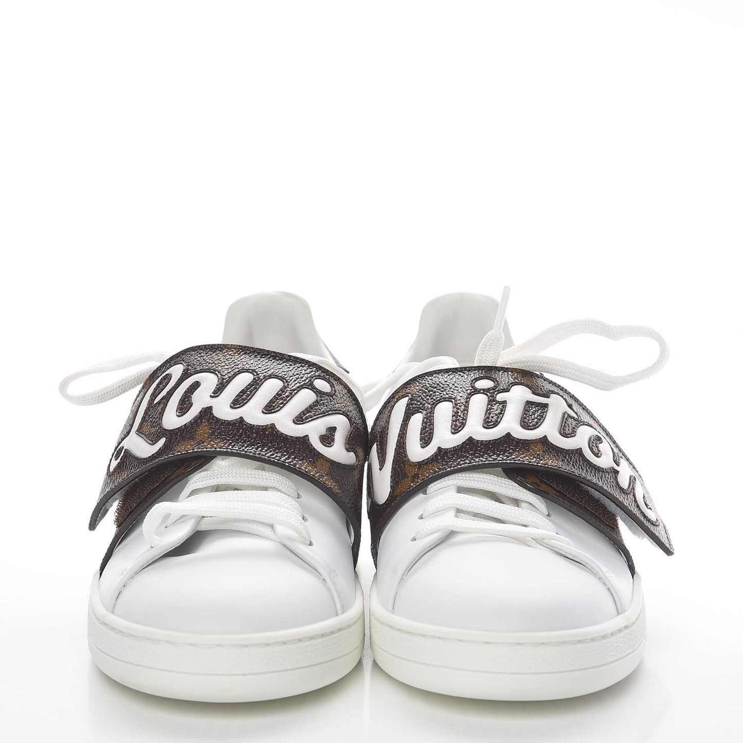 Calfskin Monogram Frontrow Sneakers 34 White