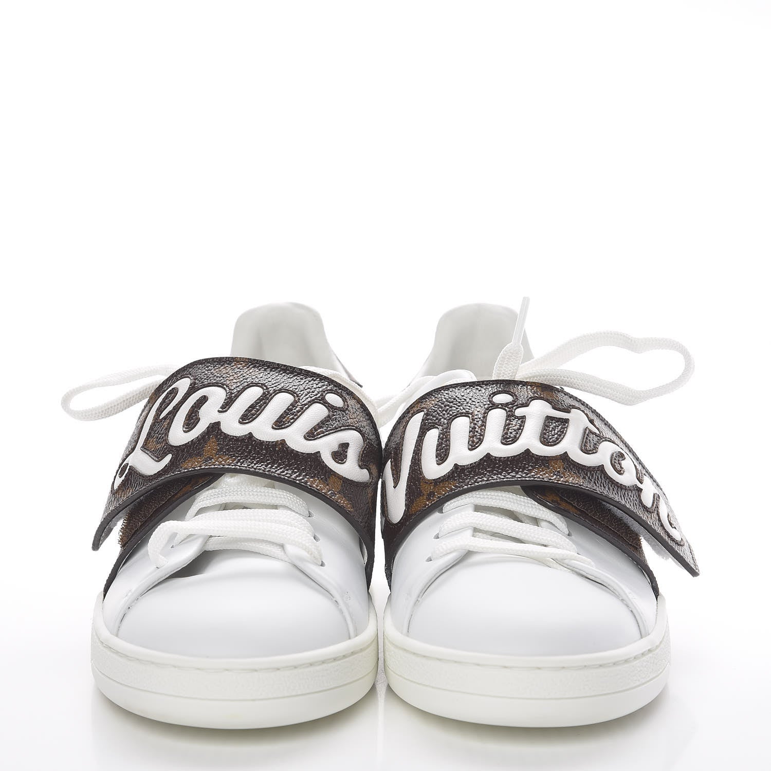 Louis Vuitton Calfskin Monogram Frontrow Sneakers 34 White 2 of 9