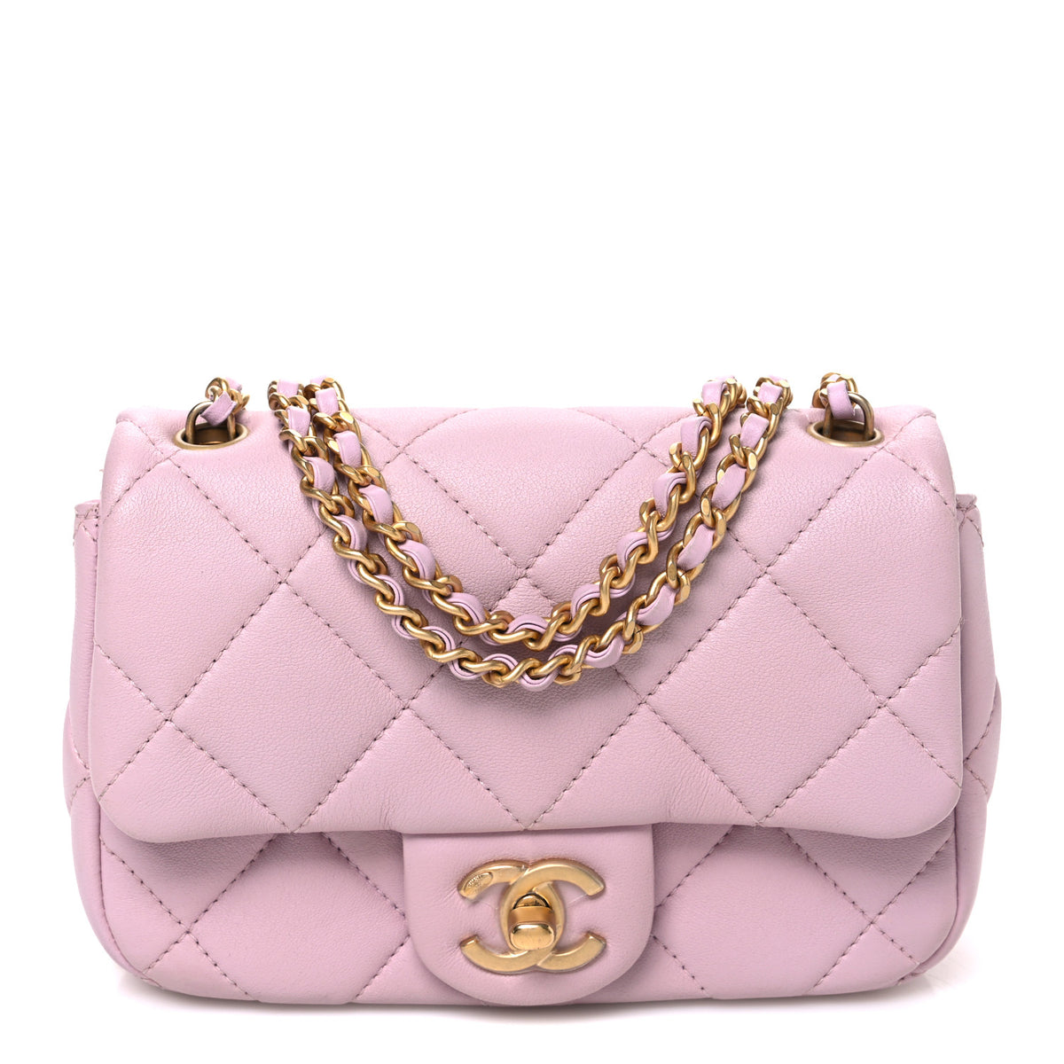 Chanel Lambskin Quilted Pearl Small Flap Lilac 1 of 10