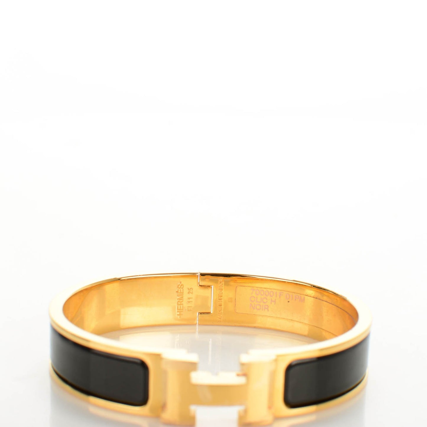 Enamel Narrow Clic Clac H Bracelet PM Black