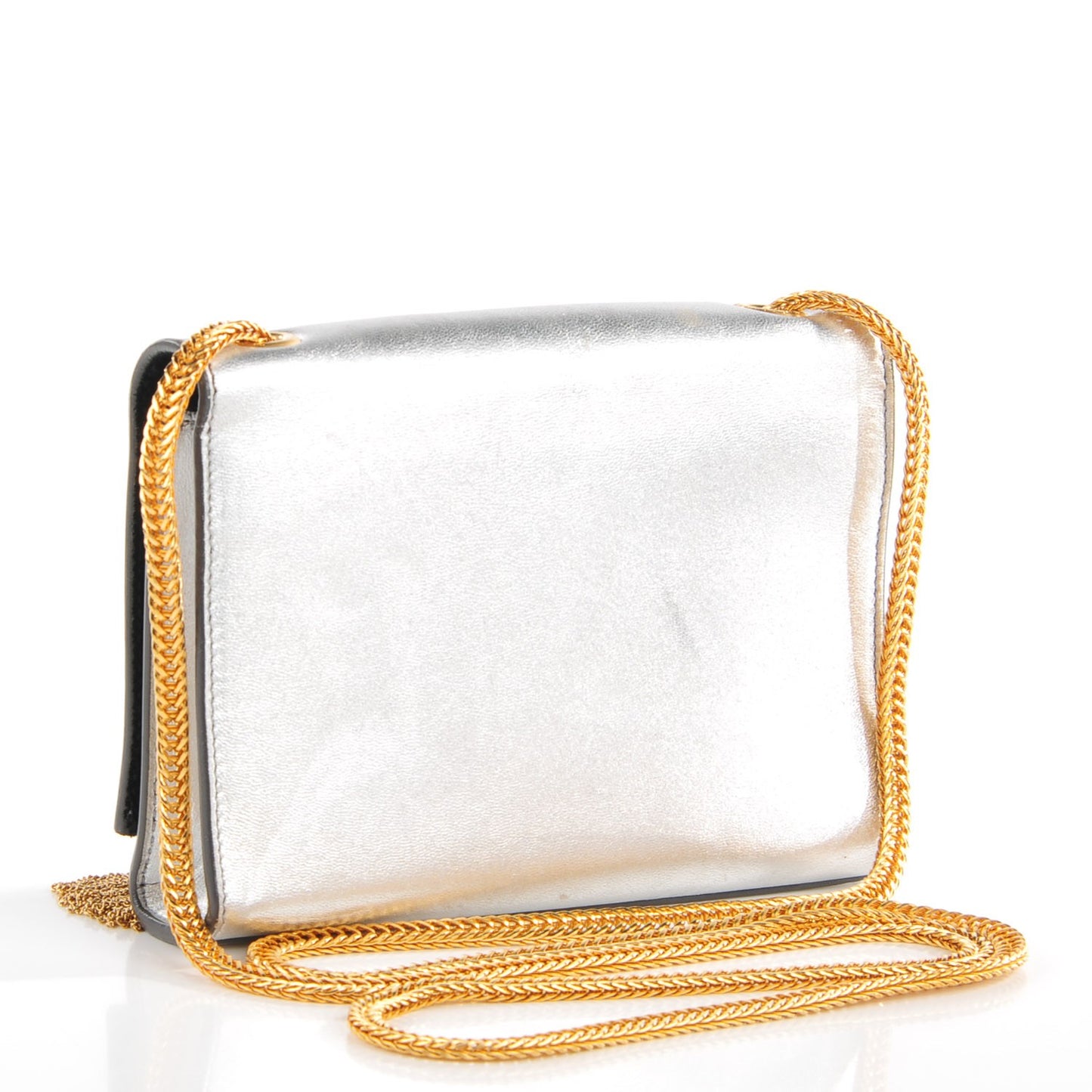 Calfskin Small Classic Monogram Kate Tassel Satchel Silver