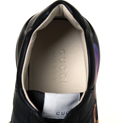Gucci Calfskin Iridescent Logo Mens Rhyton Sneakers 9.5 Black 7 of 8