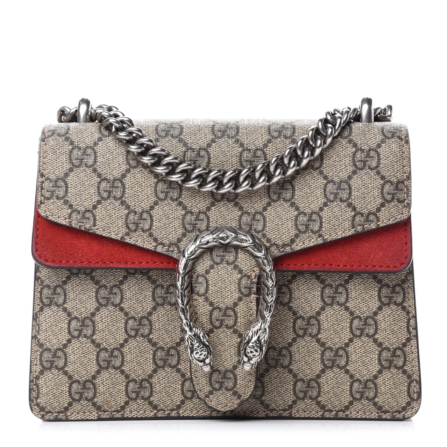 Gucci GG Supreme Monogram Mini Dionysus Shoulder Bag Hibiscus Red 1 of 11