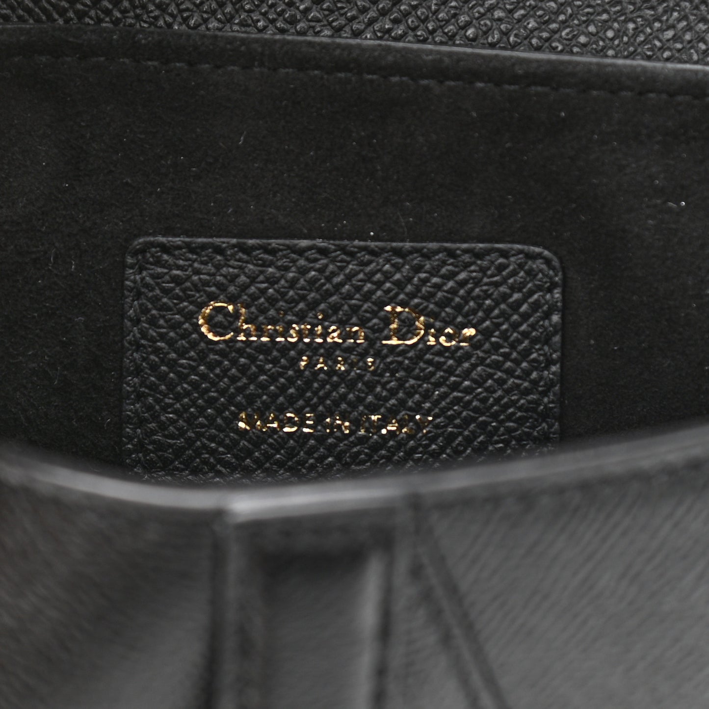 Grained Calfskin Mini Saddle Bag Black