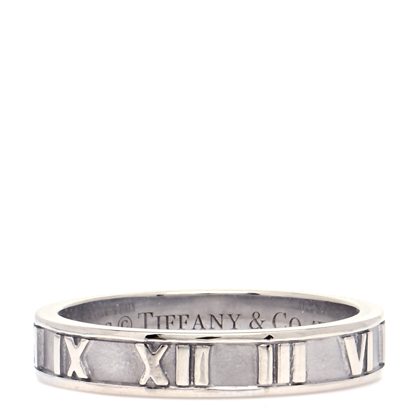 18K White Gold Atlas Band Ring 53 6.5