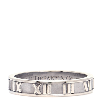 Tiffany 18K White Gold Atlas Band Ring 53 6.5 1 of 6