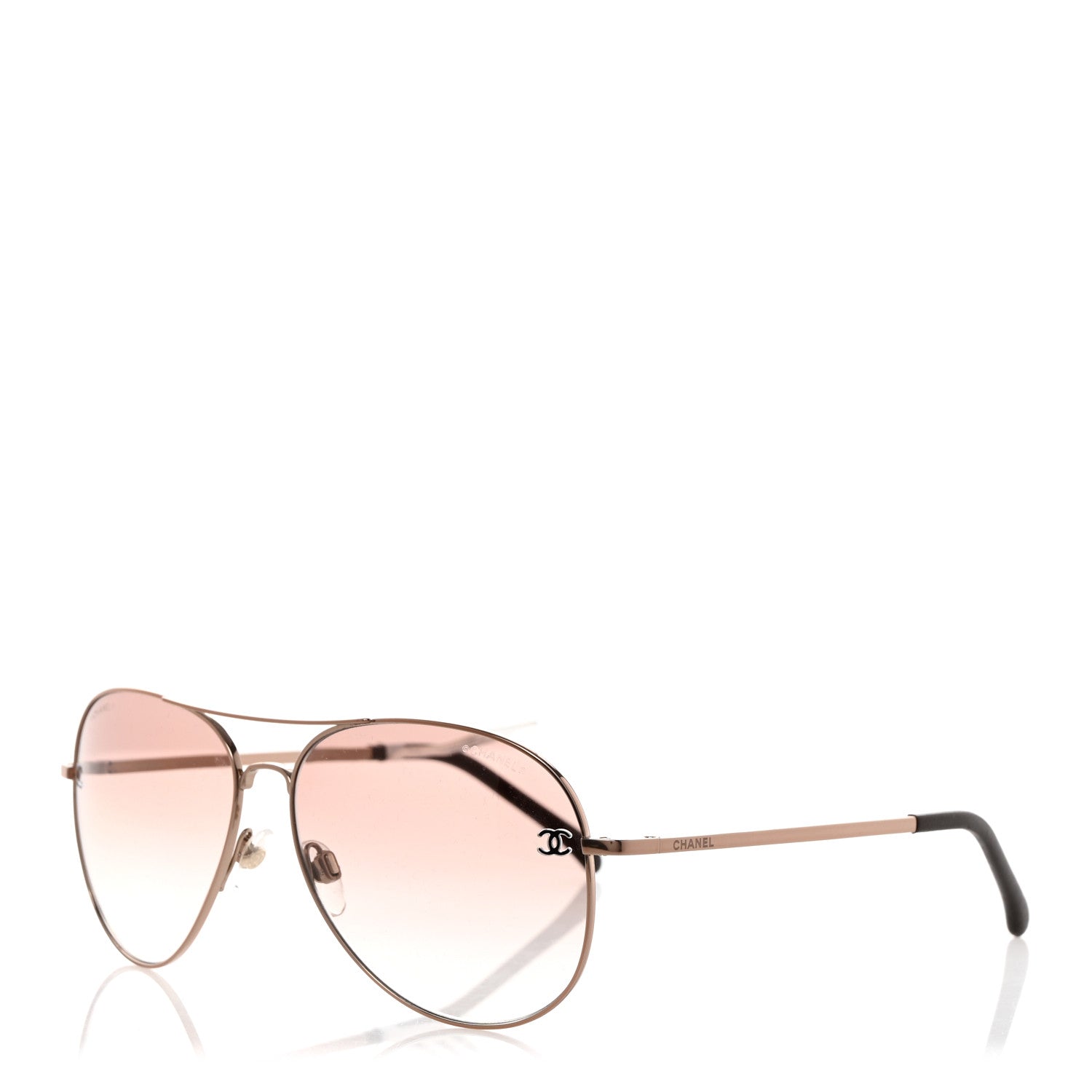 Chanel Metal Aviator CC Sunglasses 4189-T-Q Rose 1 of 8