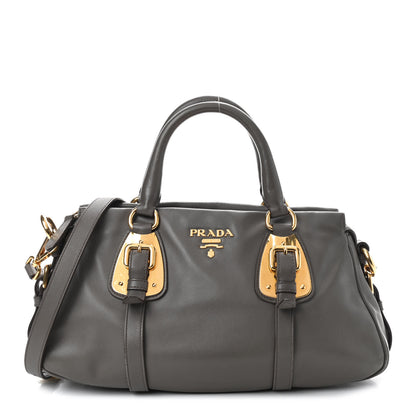Prada Soft Calf Shopping Satchel Bag Bambu 1 of 10