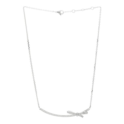 Chanel 18K White Gold Diamond Ruban Necklace 2 of 4