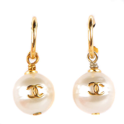 Chanel Pearl CC Drop Earrings Gold 1 of 4