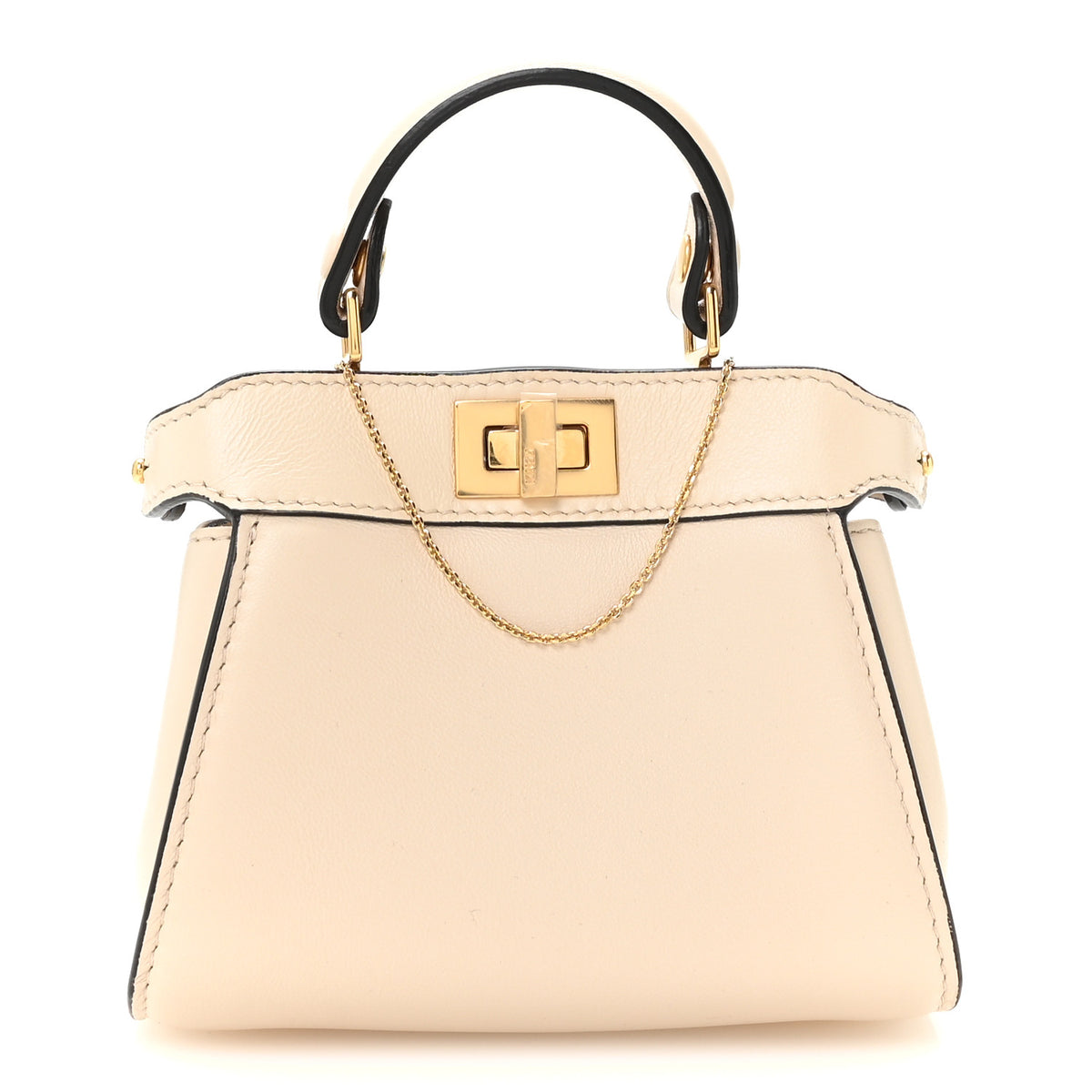 Fendi Camellia Nappa Nano Peekaboo Satchel White 1 of 10