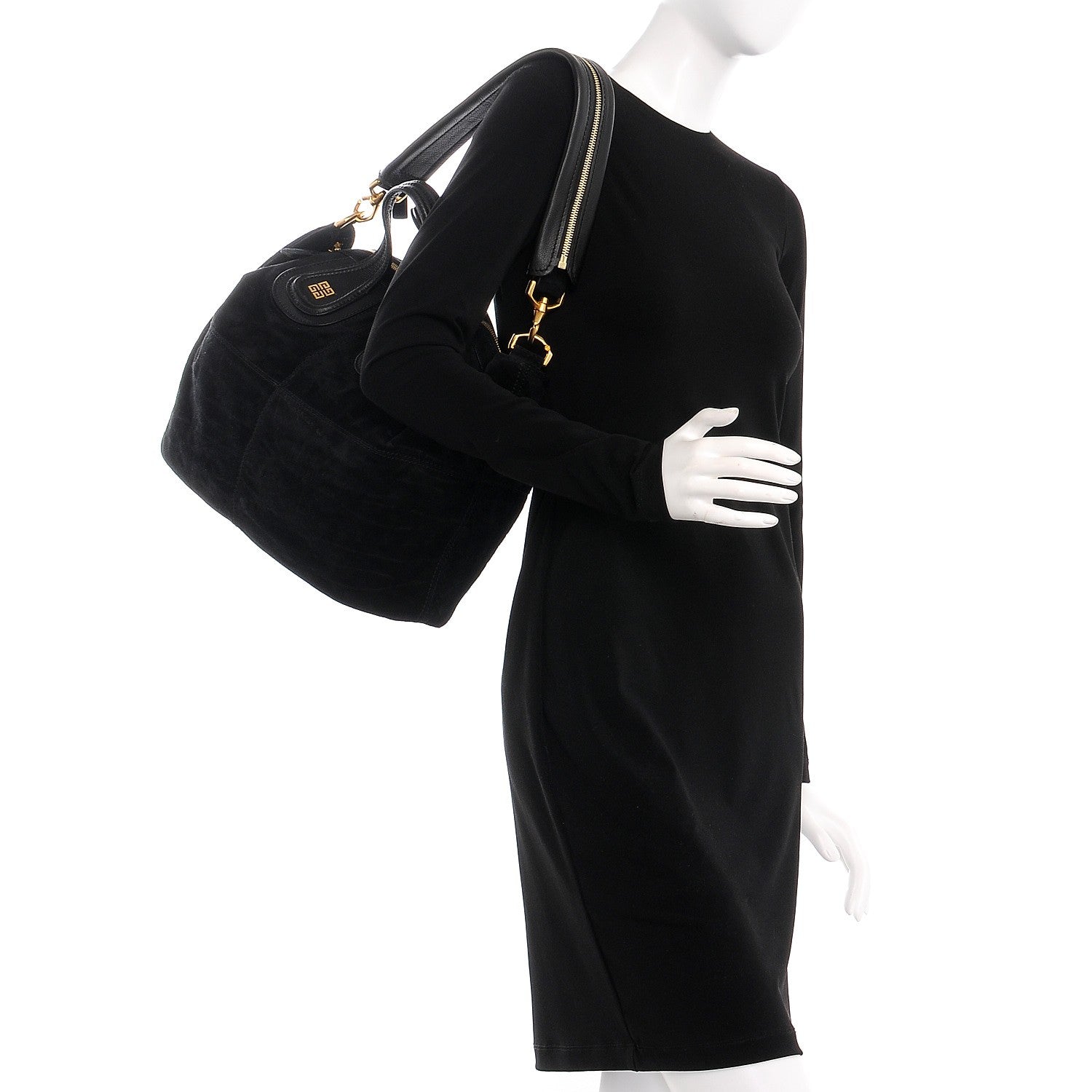 Givenchy Textured Calfskin Suede Medium Nightingale Black 2 of 9