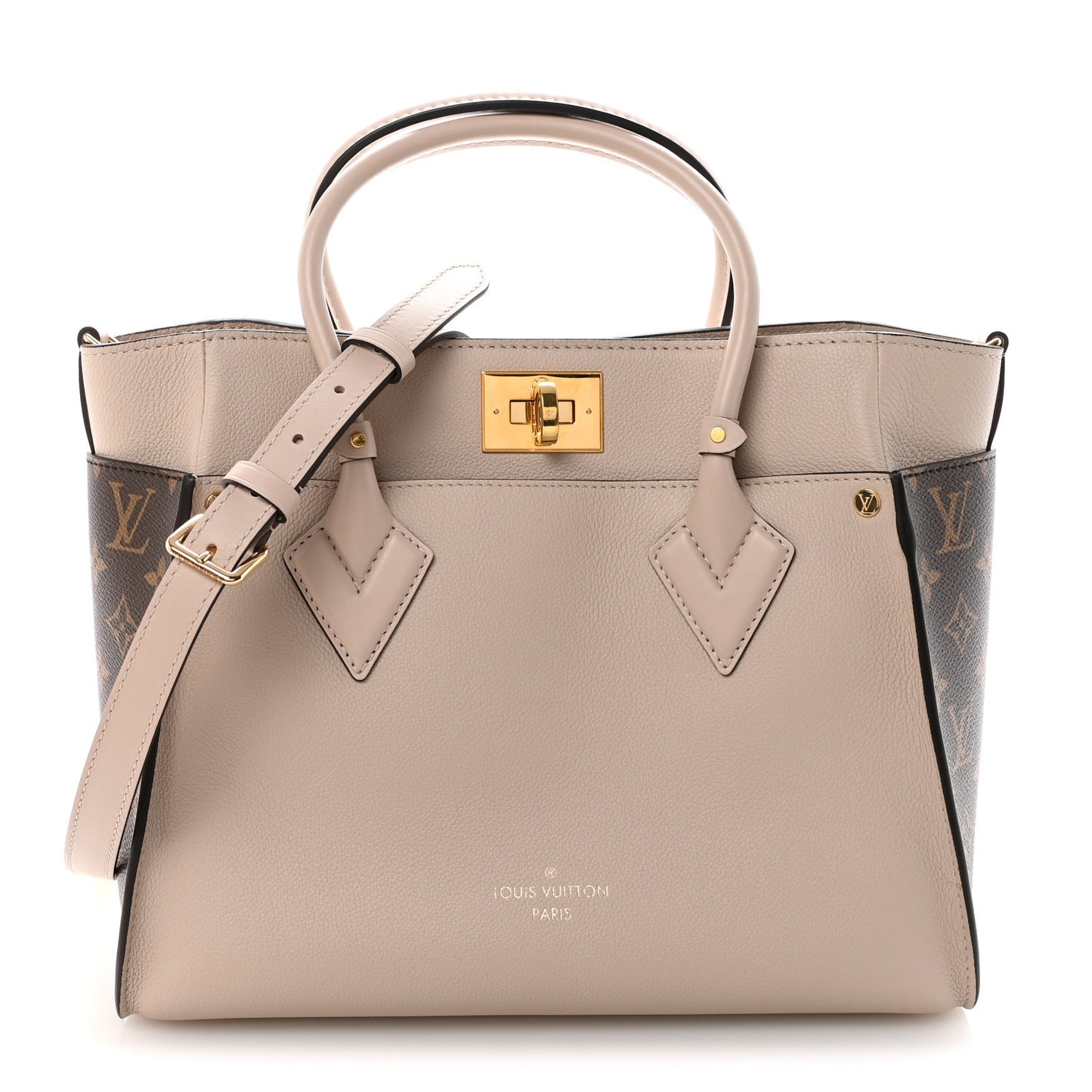 Calfskin Monogram On My Side MM Greige