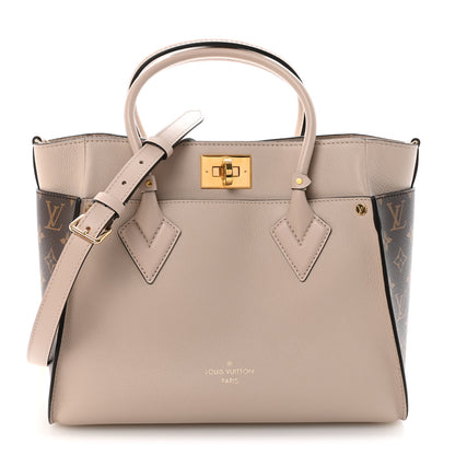 Louis Vuitton Calfskin Monogram On My Side MM Greige 1 of 9