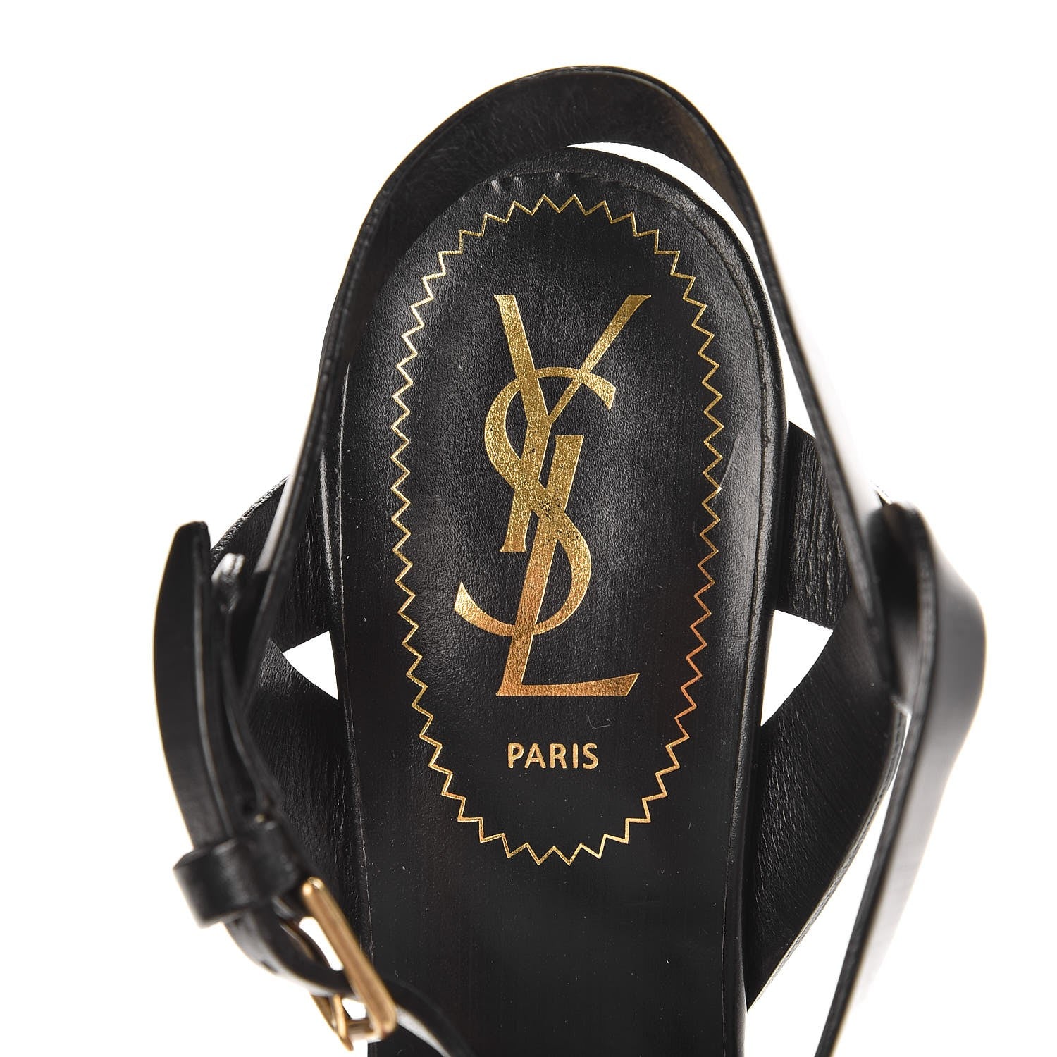 Saint Laurent Patent Tribute 75 Platform Sandals 36.5 Black 6 of 8