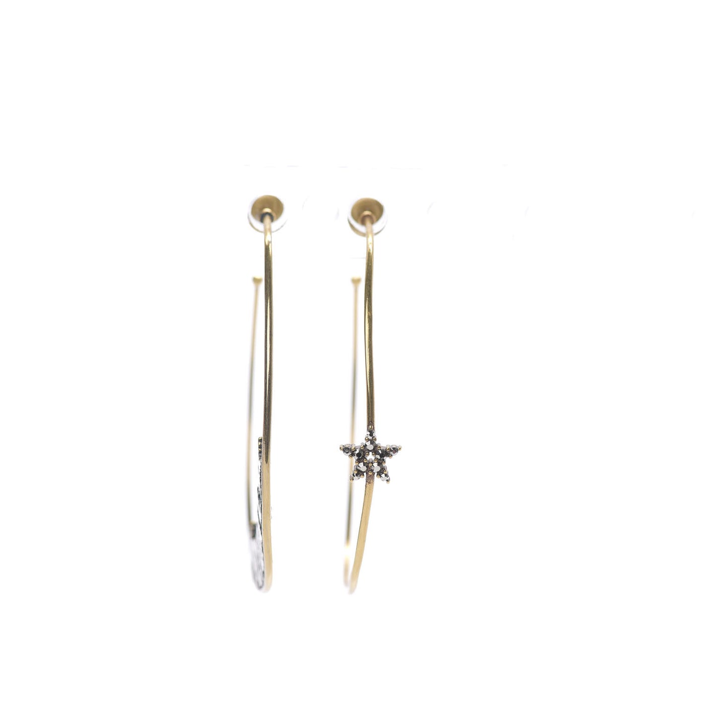 Metal Crystal J'Adior Hoop Earrings Aged Gold