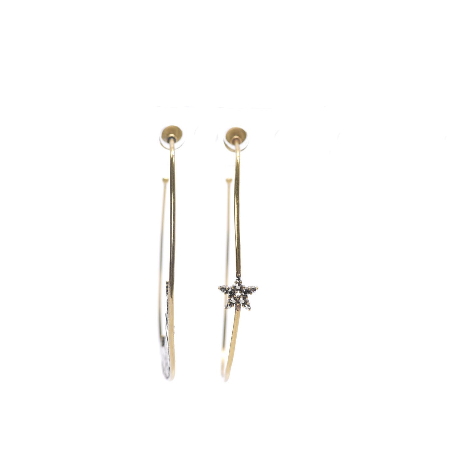 Christian Dior Metal Crystal J'Adior Hoop Earrings Aged Gold 5 of 5