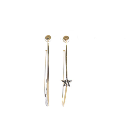 Christian Dior Metal Crystal J'Adior Hoop Earrings Aged Gold 5 of 5